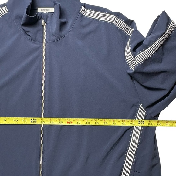 Chicos Full Zip Striped UPF Neema Jacket Size 20 Blue Lightweight Activewear - Picture 10 of 13